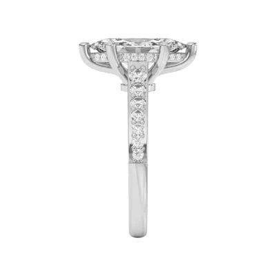 Rita Graduated Pavé Engagement Ring With Hidden Halo