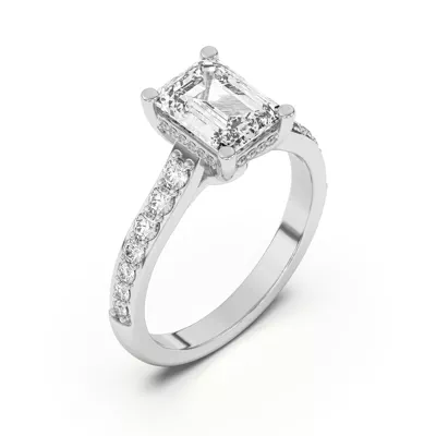 Rita Graduated Pavé Engagement Ring With Hidden Halo