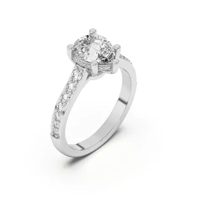Rita Graduated Pavé Engagement Ring With Hidden Halo