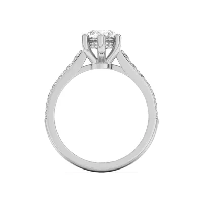 Rita Graduated Pavé Engagement Ring With Hidden Halo