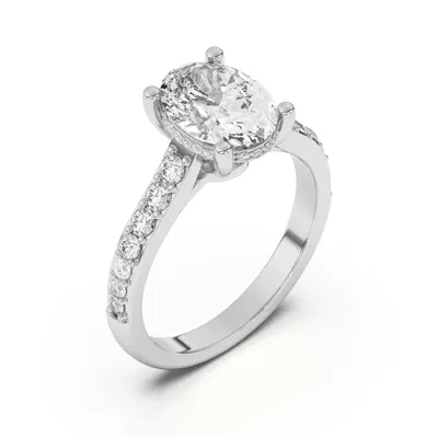 Rita Graduated Pavé Engagement Ring With Hidden Halo