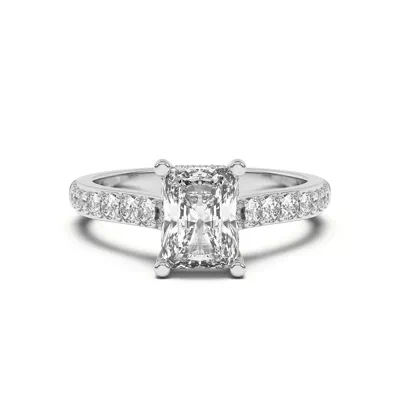 Rita Graduated Pavé Engagement Ring With Hidden Halo