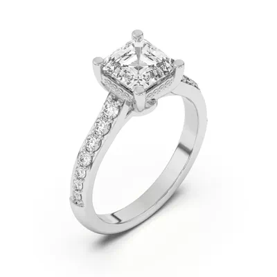 Rita Graduated Pavé Engagement Ring With Hidden Halo