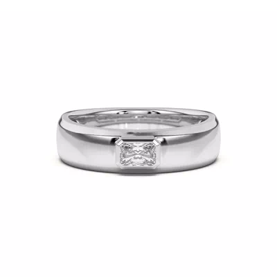 Raised Bezel Emerald-Cut Band