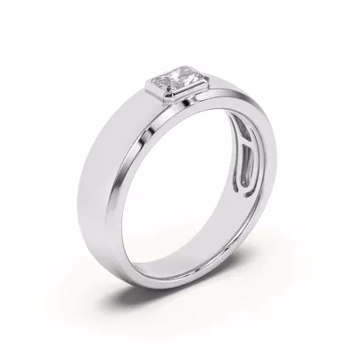 Raised Bezel Emerald-Cut Band
