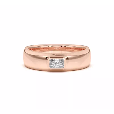 Raised Bezel Emerald-Cut Band