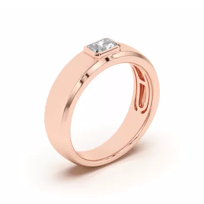 Raised Bezel Emerald-Cut Band