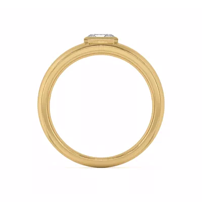 Raised Bezel Emerald-Cut Band