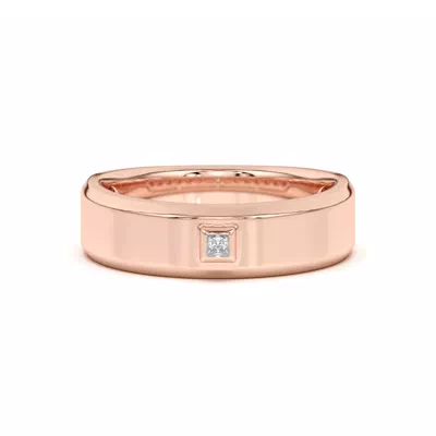 Raised Bezel Princess-Cut Band