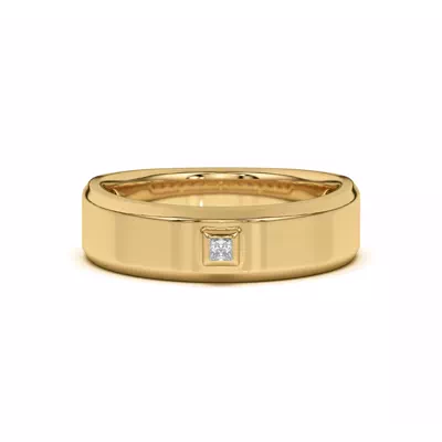 Raised Bezel Princess-Cut Band