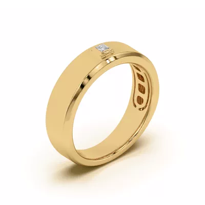 Raised Bezel Princess-Cut Band