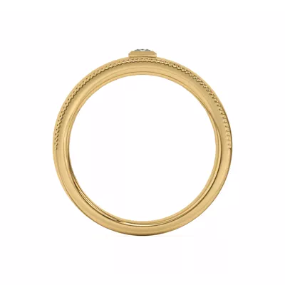 Raised Bezel Princess-Cut Grooved Milgrain Band