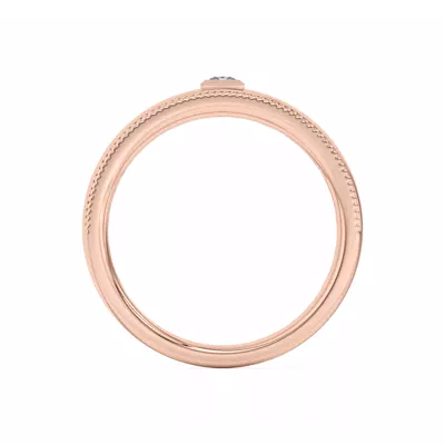 Raised Bezel Princess-Cut Grooved Milgrain Band