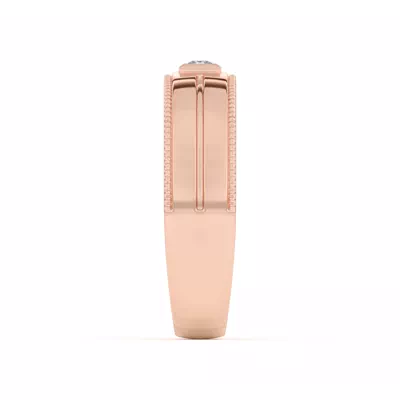 Raised Bezel Princess-Cut Grooved Milgrain Band