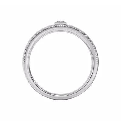 Raised Bezel Princess-Cut Grooved Milgrain Band