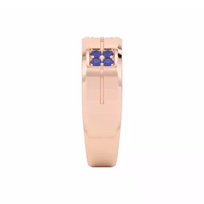 Quad Sapphire and Diamond Groove Band