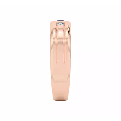 Diamond And Sapphire Grooved Band