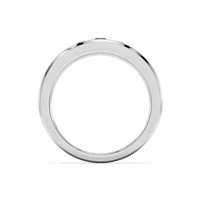 Diamond And Sapphire Grooved Band