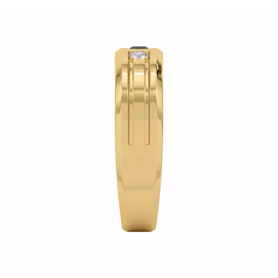 Diamond And Sapphire Grooved Band