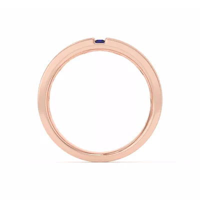 Princess-Cut Sapphire And Diamond Wide Band