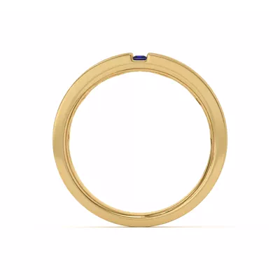 Princess-Cut Sapphire And Diamond Wide Band