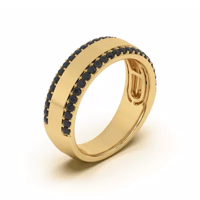Black Sapphire Beveled Edge Band