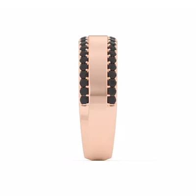 Black Sapphire Beveled Edge Band