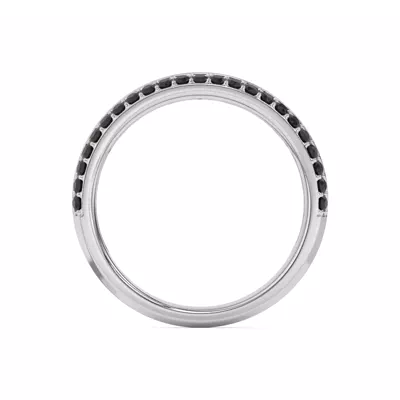 Black Sapphire Beveled Edge Band