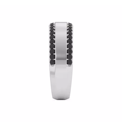 Black Sapphire Beveled Edge Band