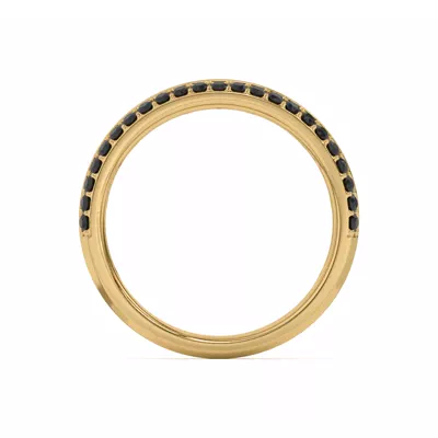 Black Sapphire Beveled Edge Band