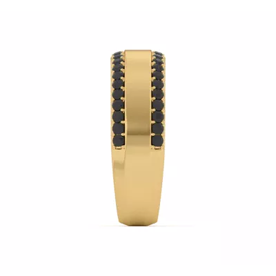 Black Sapphire Beveled Edge Band