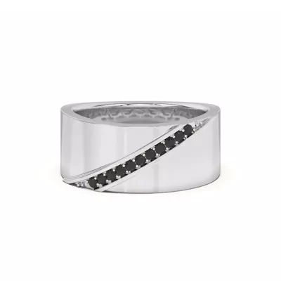 Diagonal Black Sapphire Wide Band
