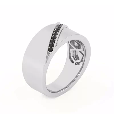 Diagonal Black Sapphire Wide Band