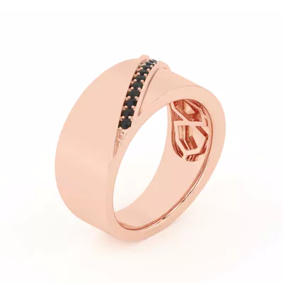 Diagonal Black Sapphire Wide Band