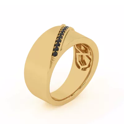 Diagonal Black Sapphire Wide Band