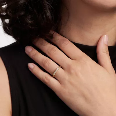 Petite Cascade Diamond Band