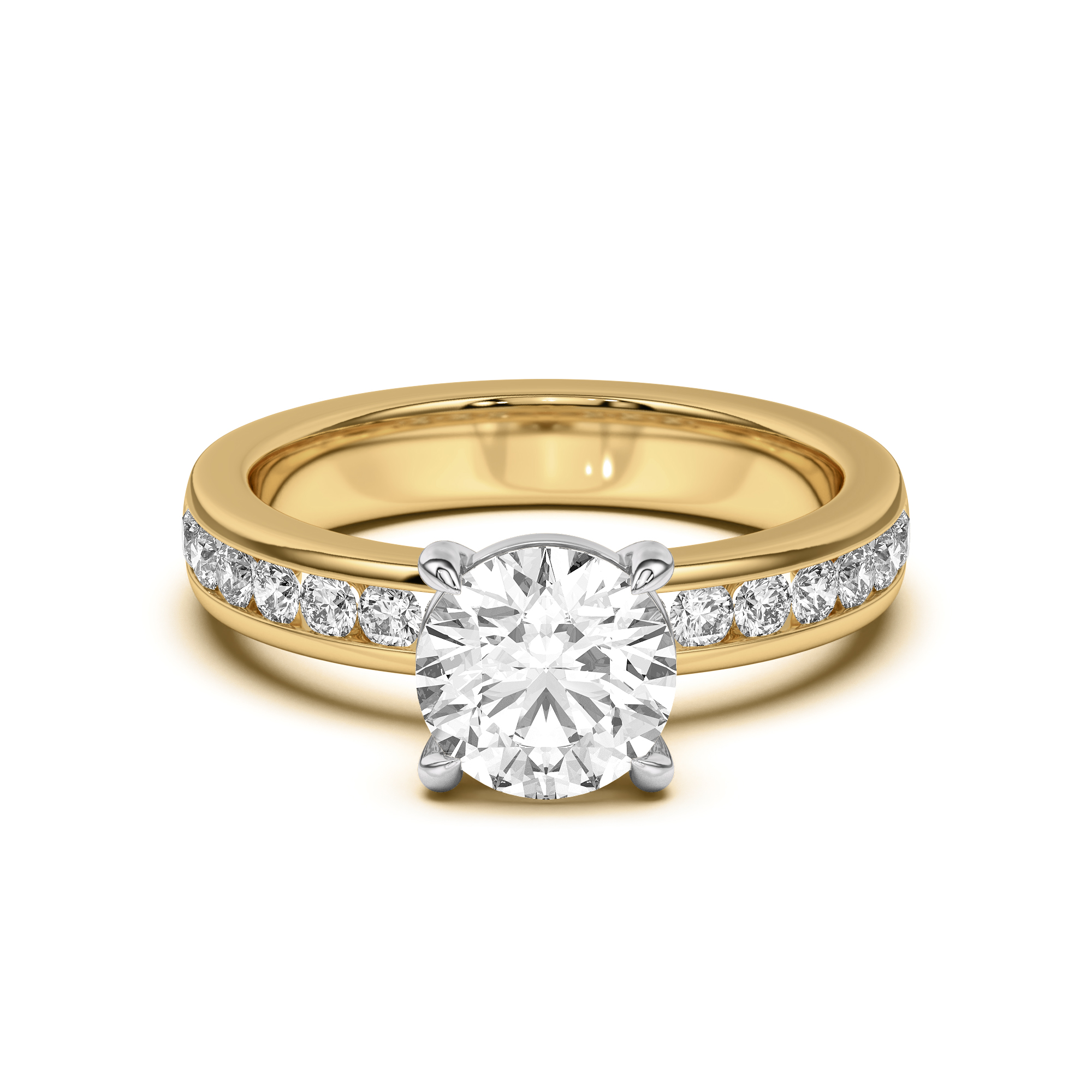 Eileen Round Channel-Set Engagement Ring