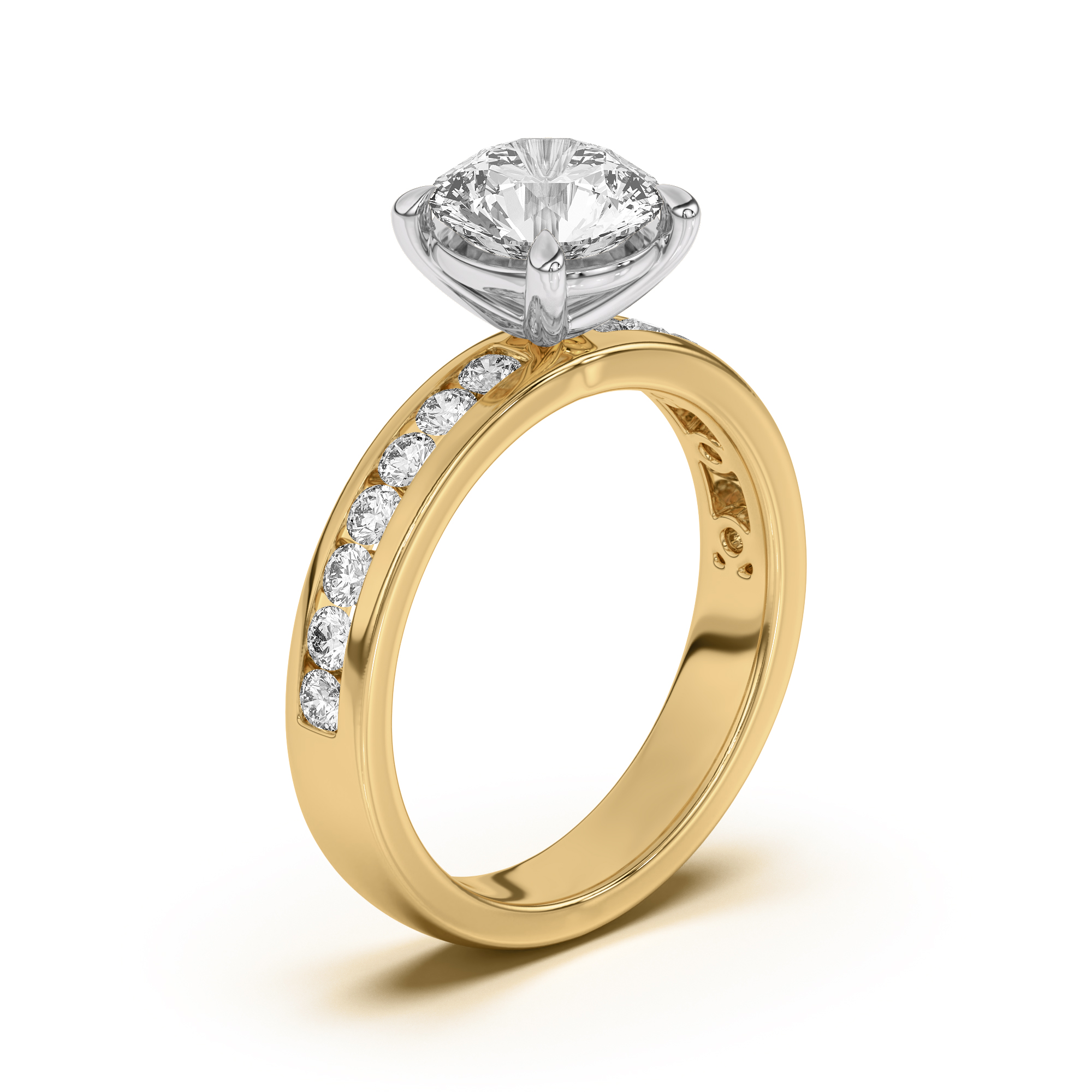 Eileen Round Channel-Set Engagement Ring