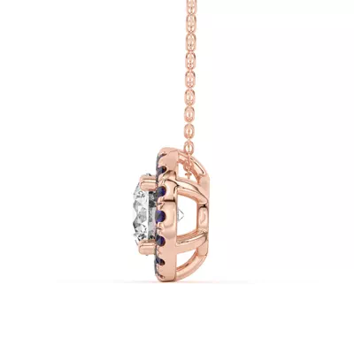Eva Classic Sapphire Halo Pendant