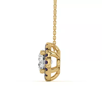 Eva Classic Sapphire Halo Pendant