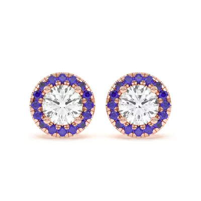 Eva Classic Sapphire Halo Earrings