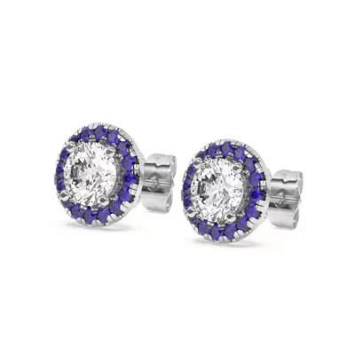 Eva Classic Sapphire Halo Earrings