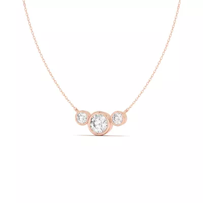 Classic Three-Stone Bezel Lab Diamond Pendant