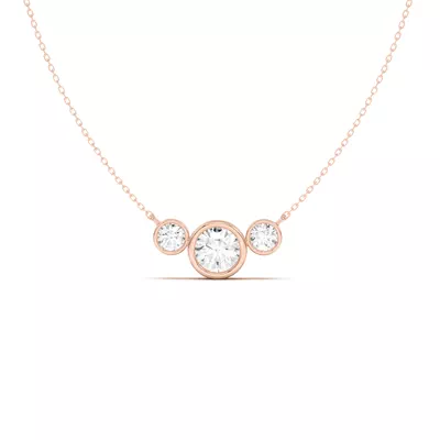 Classic Three-Stone Bezel Diamond Pendant