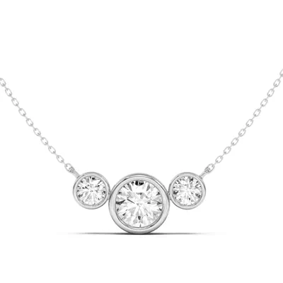 Classic Three-Stone Bezel Diamond Pendant