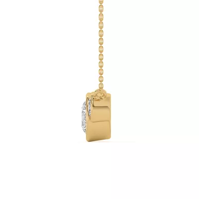 Classic Three-Stone Bezel Lab Diamond Pendant