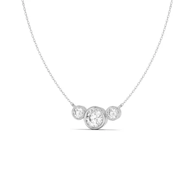 Classic Three-Stone Bezel Lab Diamond Pendant
