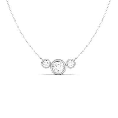 Classic Three-Stone Bezel Lab Diamond Pendant