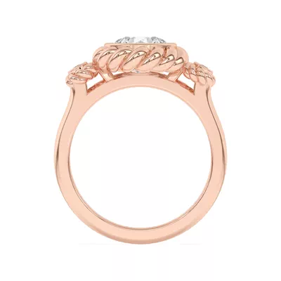 Bijou Rope Halo Engagement Ring