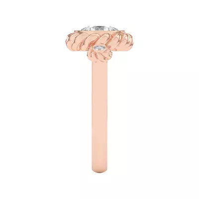 Bijou Rope Halo Engagement Ring